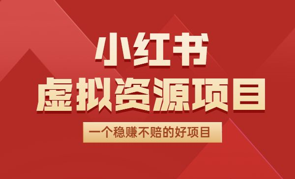 小红书虚拟资源项目详细教程，一个稳赚不赔的好项目